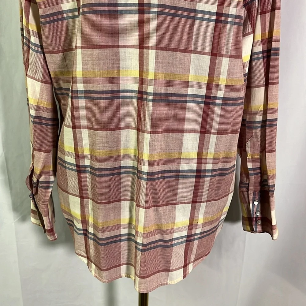 Vintage Youngbloods Authentic Western Red Plaid Pearl Snap Button Down Shirt